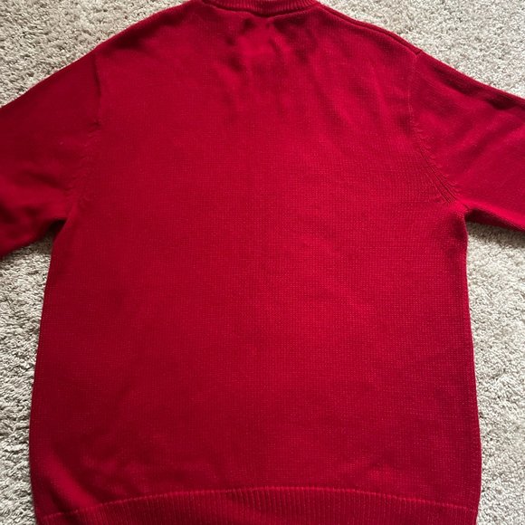 Men's CHAPS Cotton Knit Crew Neck Long Sleeve Sweater Red - Size Large - Picture 3 of 5